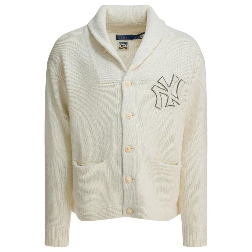POLO RALPH LAUREN Men's Baseball Cardigan Men WHITE Sweaters & Cardigans